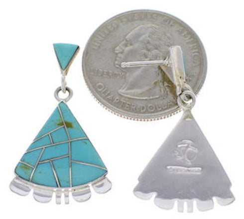 Southwestern Turquoise And Silver Earrings PX32138